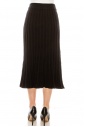 Knitted flared hem maxi skirt in black