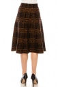 A-line Checkered Skirt in Rust