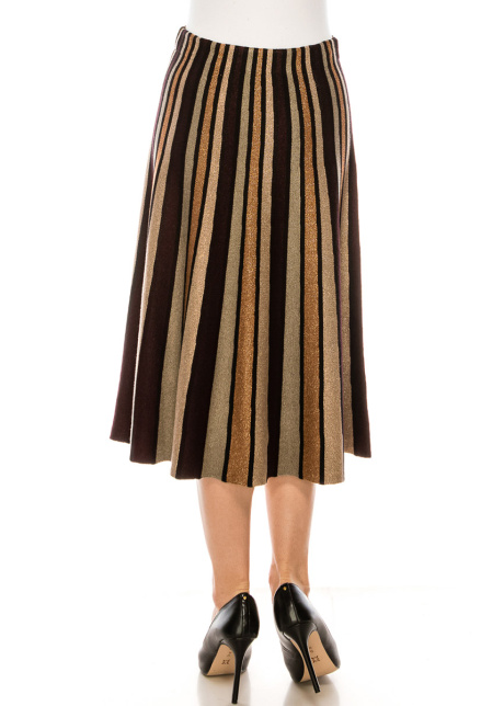 Shiny striped lurex skirt