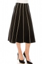 Black pleated skirt with contrast stripes