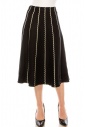 Black pleated skirt with contrast stripes