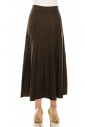 High-waist pleated skirt in olive