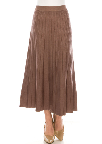 High-waist pleated skirt in purple