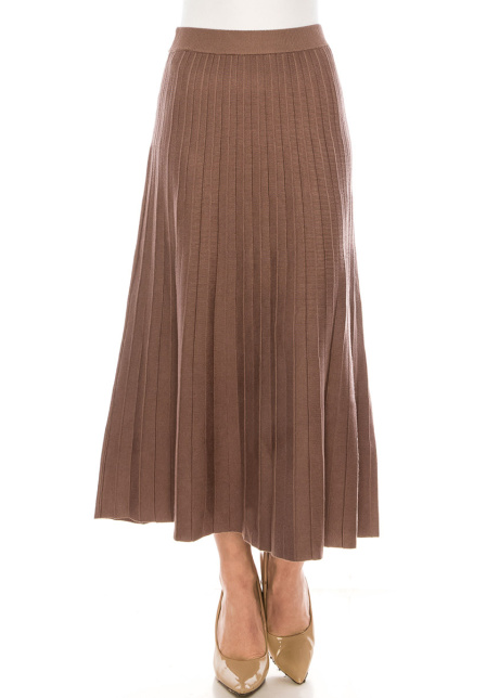 High-waist pleated skirt in purple