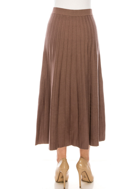 High-waist pleated skirt in purple
