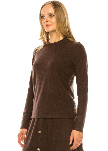 Crew Neck Top (Brown)