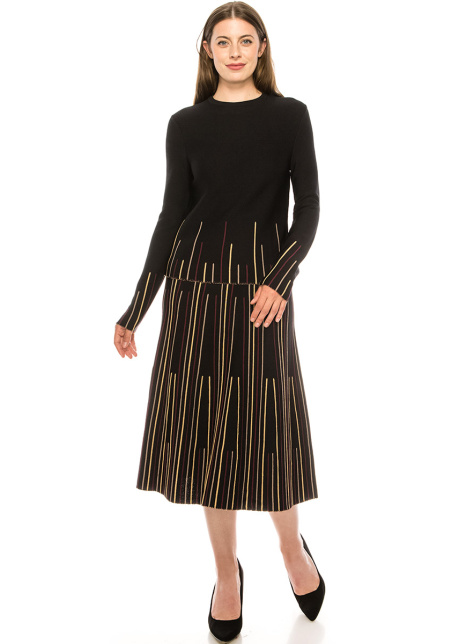 Black and Yellow Striped Skirt