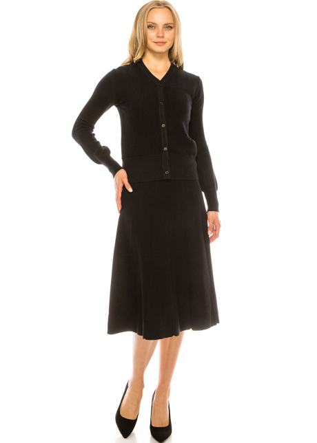 A-Line Knit Skirt Black
