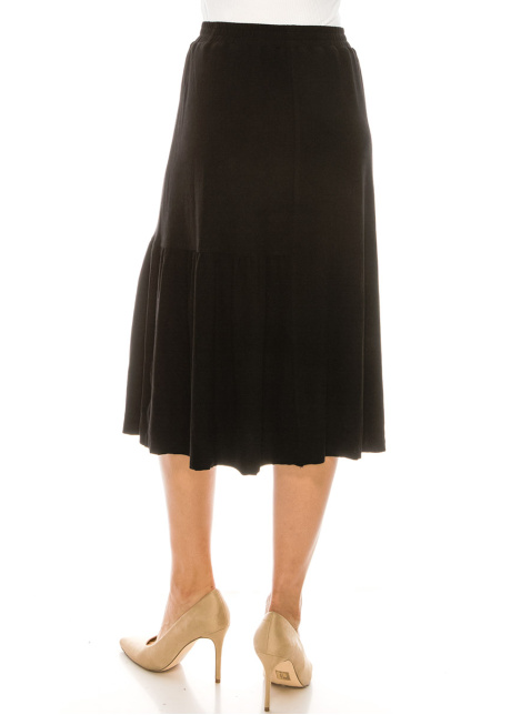 Button Front Skirt (Black)