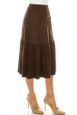 Button Front Skirt (Brown)