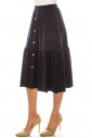 Button Front Skirt (Navy)