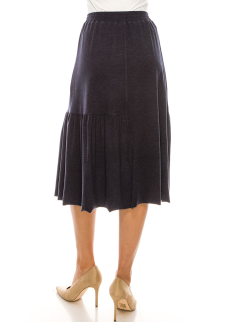 Button Front Skirt (Navy)