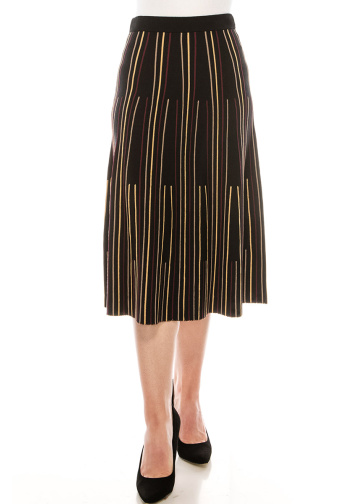 Black and Yellow Striped Skirt