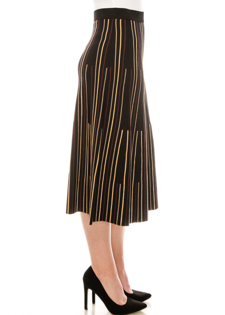 Black and Yellow Striped Skirt
