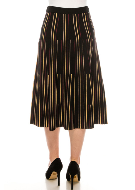 Black and Yellow Striped Skirt