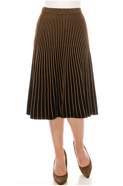 Brown Striped Skirt