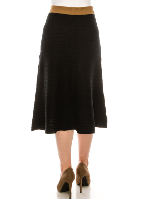 Black Skirt with Camel Top