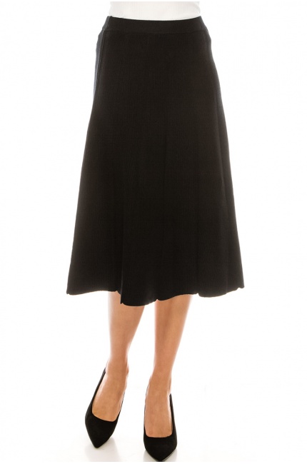 A-Line Knit Skirt Black