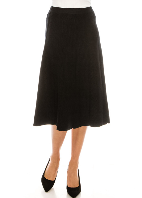 A-Line Knit Skirt Black
