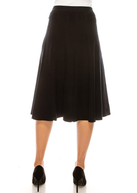 A-Line Knit Skirt Black