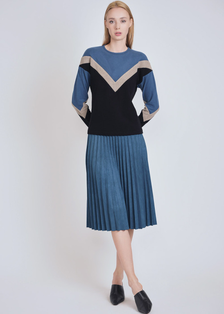 Sleek Black and Blue Long Sleeve T-Shirt
