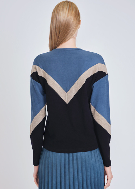Sleek Black and Blue Long Sleeve T-Shirt