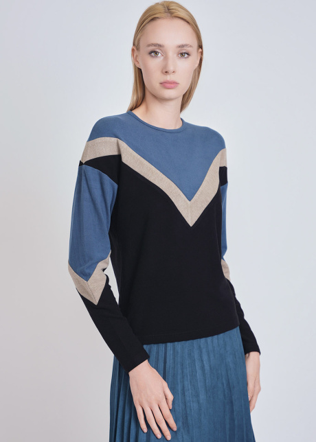 Sleek Black and Blue Long Sleeve T-Shirt