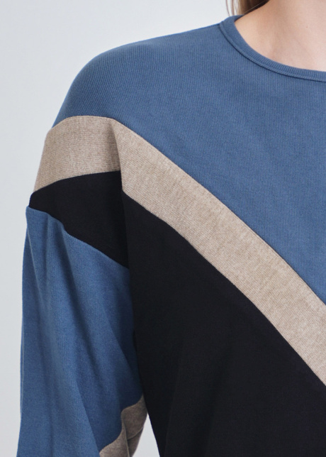 Sleek Black and Blue Long Sleeve T-Shirt