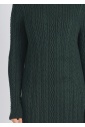 Elegant Embrace: Green Dress in Cable Knit