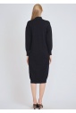 Black Beauty: Dress with Ribbed Features & Elevated Neck