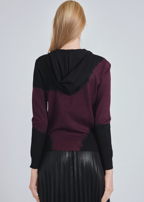 Duality in Shade: Black & Burgundy Hoodie