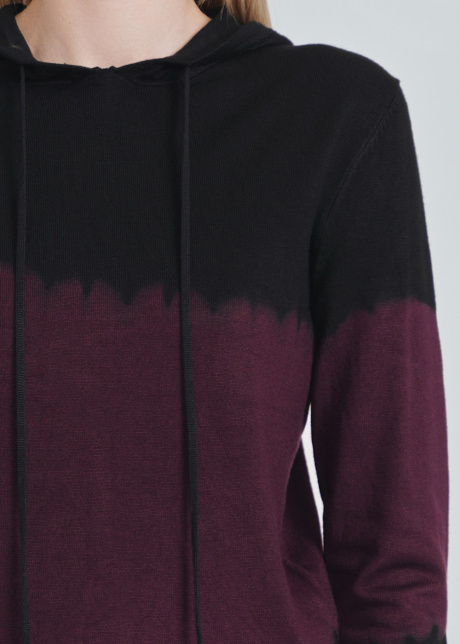 Duality in Shade: Black & Burgundy Hoodie