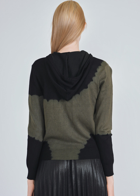 Modern Mix: Olive Green and Black Hoodie