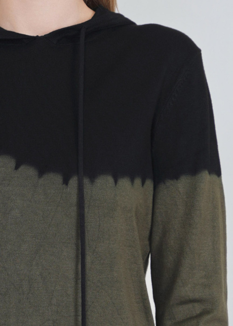 Modern Mix: Olive Green and Black Hoodie
