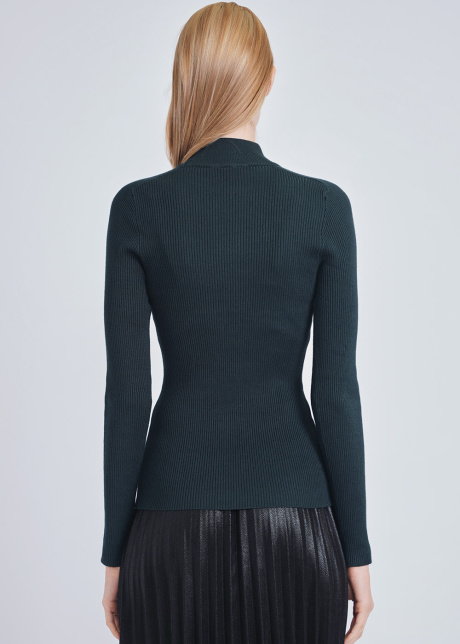 Classic Hunter Green Close-Fit Ribbed Sweater