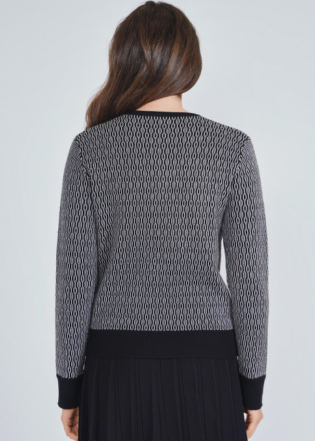 Detailed Print on Soft Black Sweater
