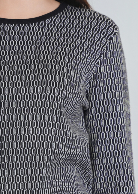 Detailed Print on Soft Black Sweater