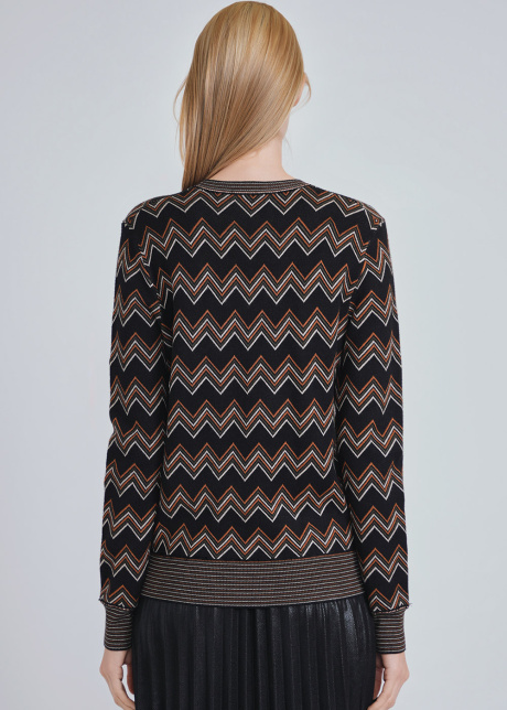 Black Sweater with Classic Zigzag Design