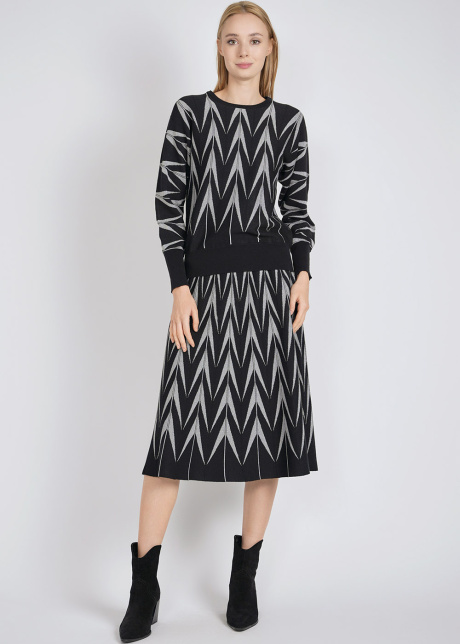 Black Knit Elegance with Silver Highlights