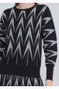 Geometric Elegance: Black Printed Sweater