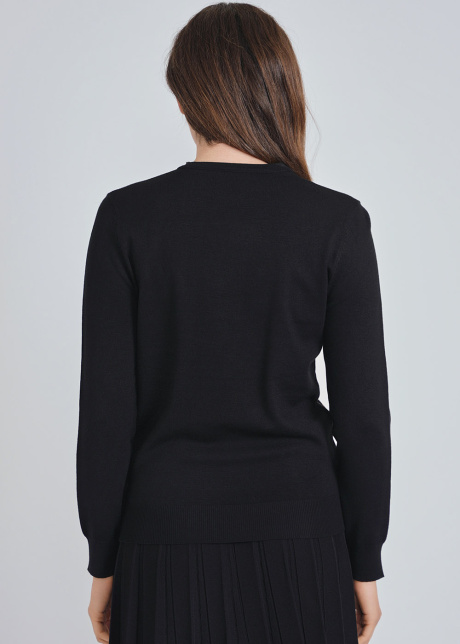 Glistening Flower Patterns on Black Knit Top