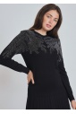 Black Sweater Graced with Sparkling Embellishments