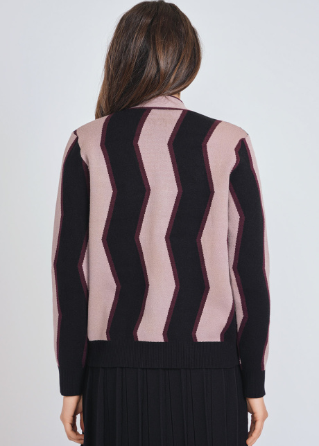 Elegant Burgundy Echo: Wide-Banded Cardigan
