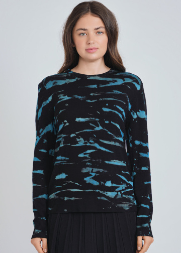 Black Pullover with Blue Mysteries
