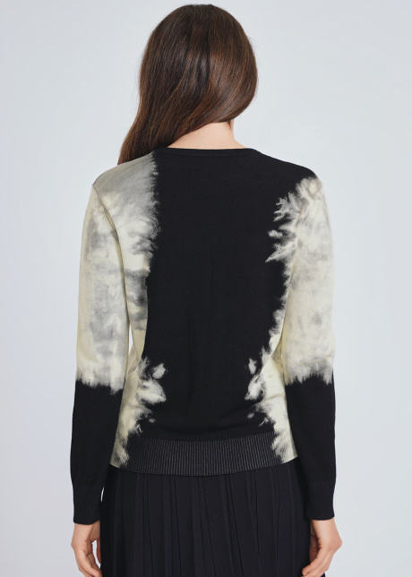 Artfully Splattered Black Knit Sweater