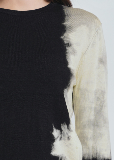 Artfully Splattered Black Knit Sweater