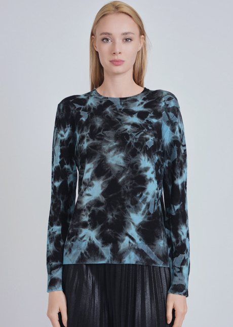 Black & Blue Tie Dye Fusion Sweater