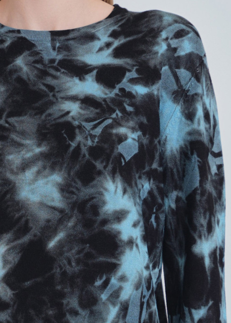 Black & Blue Tie Dye Fusion Sweater