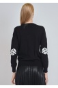 Black Knit Classic with White Contrast Details