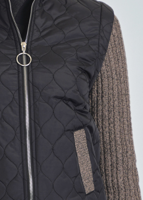 Black & Brown Masterpiece: Quilted Base with Cable Knit Touches
